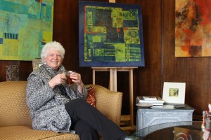 Abstract artist Kathleen Mooney in her new Gallery 318.