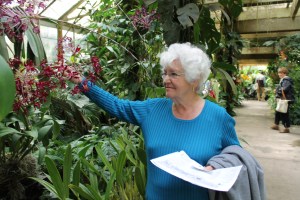 Mom Ella at Selby Garden in Sarasota, Florida.