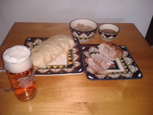Czech festive fair, pork roast, sauerkraut, dumplings & golden lager.