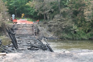 The remains of White's Covered Bridge after the July 7th fire.