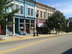 A colorful block on Main Street Lowell.