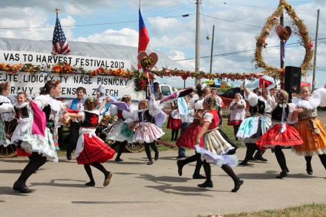 Czech dances in Bannister, MI in traditional costumes custom made in Czech and Slovak republics.