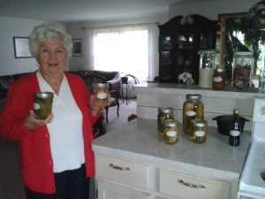 Ella Konecny with flagship sweet and sour pickles.