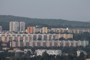 Socialist successes- apartment mega complexes that surround Brno.