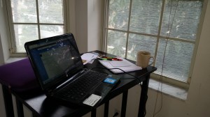 My writing station in St. Petersburg.